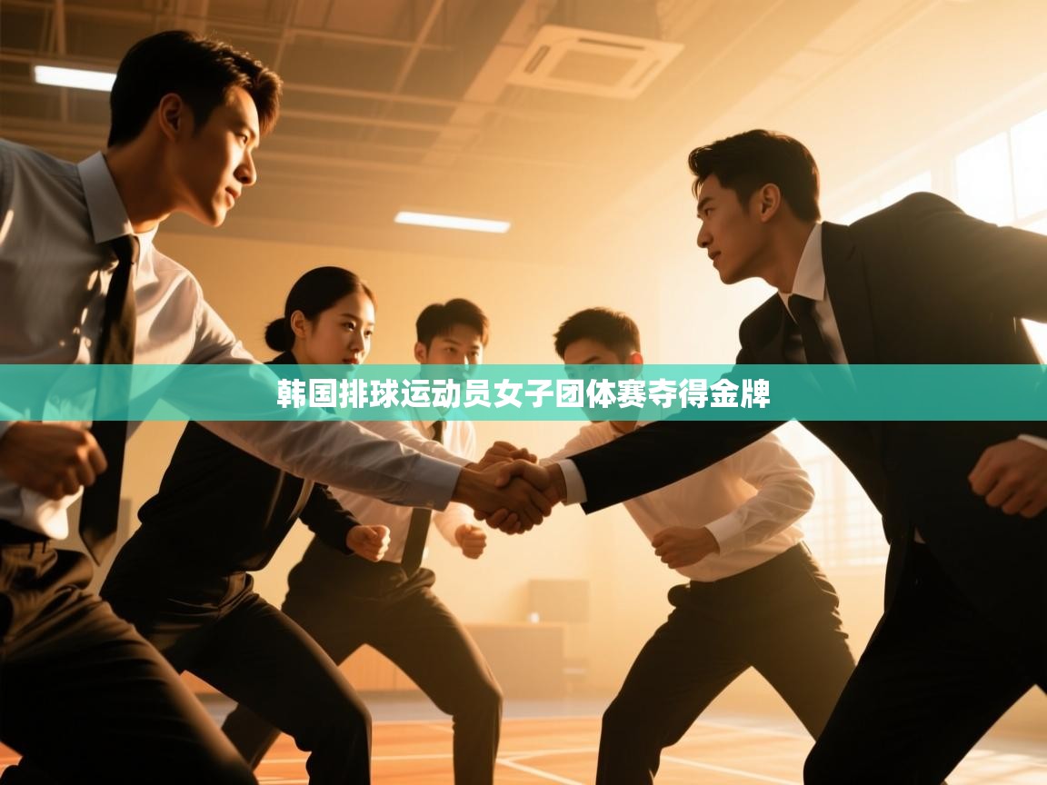 韩国排球运动员女子团体赛夺得金牌