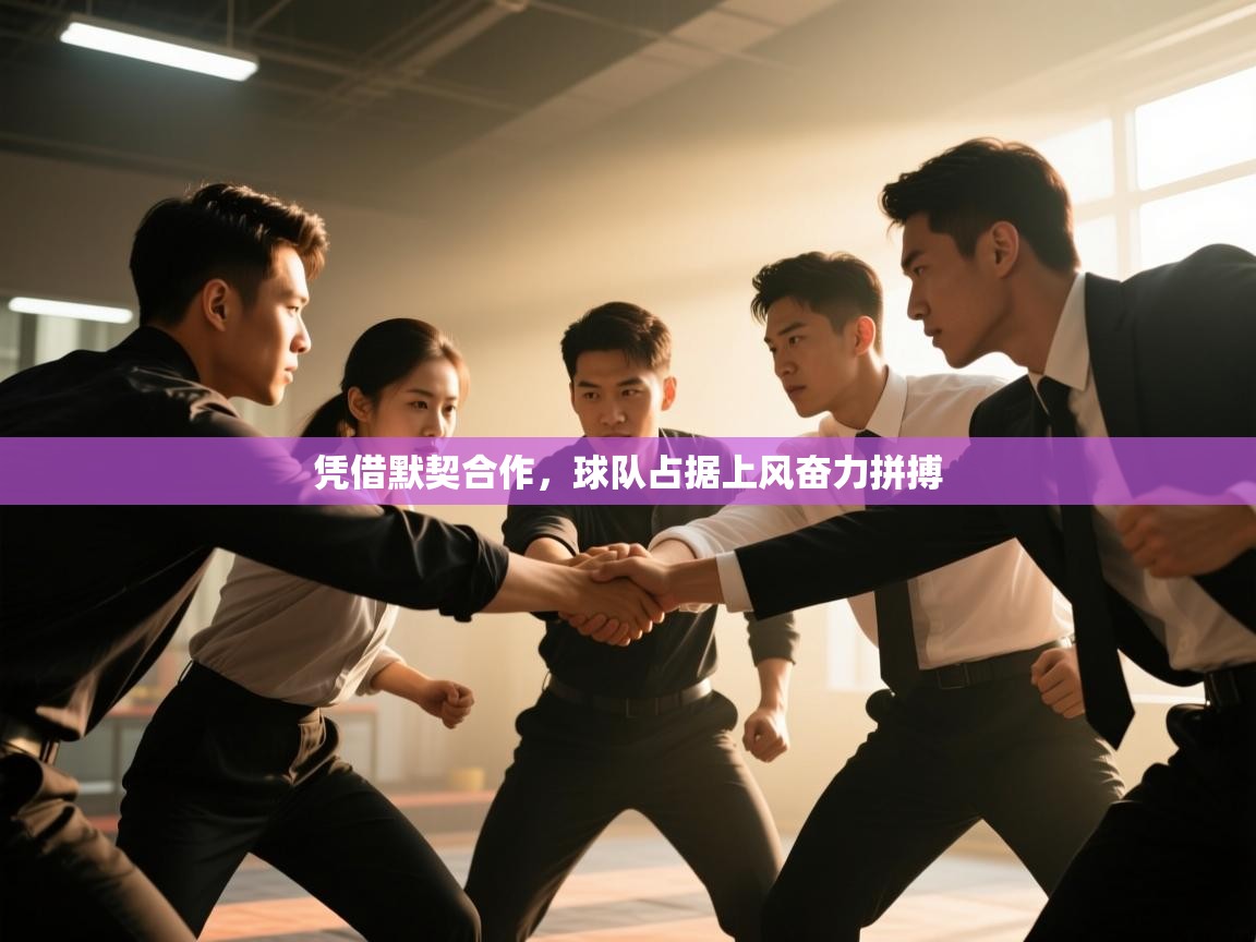 凭借默契合作，球队占据上风奋力拼搏